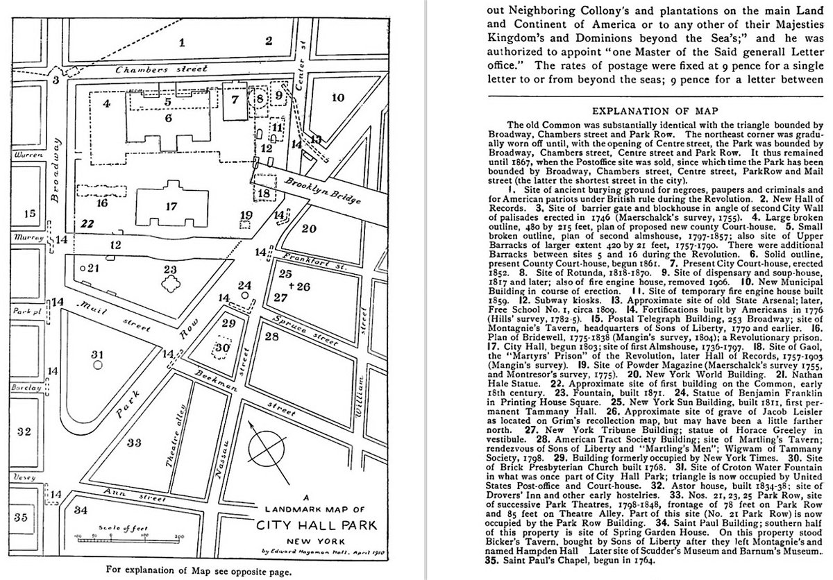 City Hall Park Landmark Map