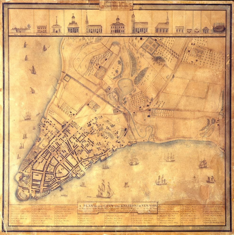 Grim Plan of NYC (1742-1744)